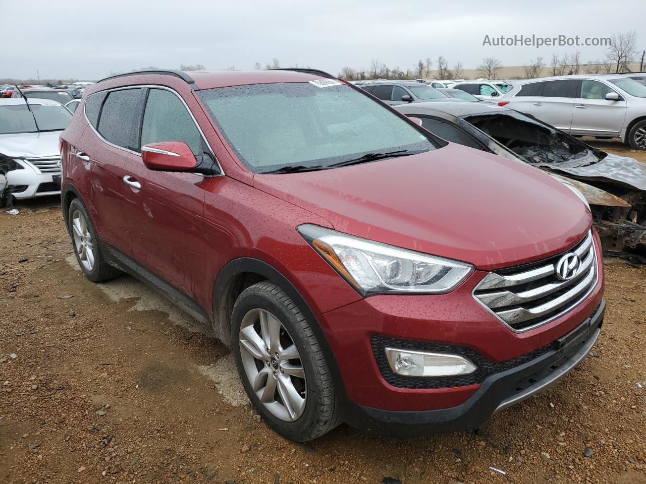 2013 Hyundai Santa Fe Sport  Maroon vin: 5XYZU3LA1DG003040