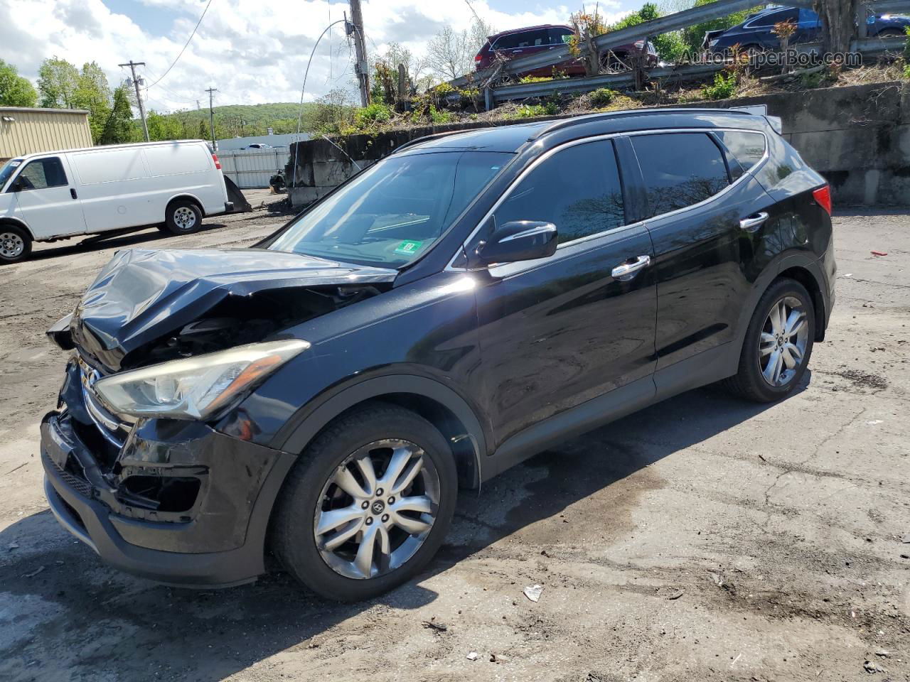 2013 Hyundai Santa Fe Sport  Black vin: 5XYZU3LA1DG077347