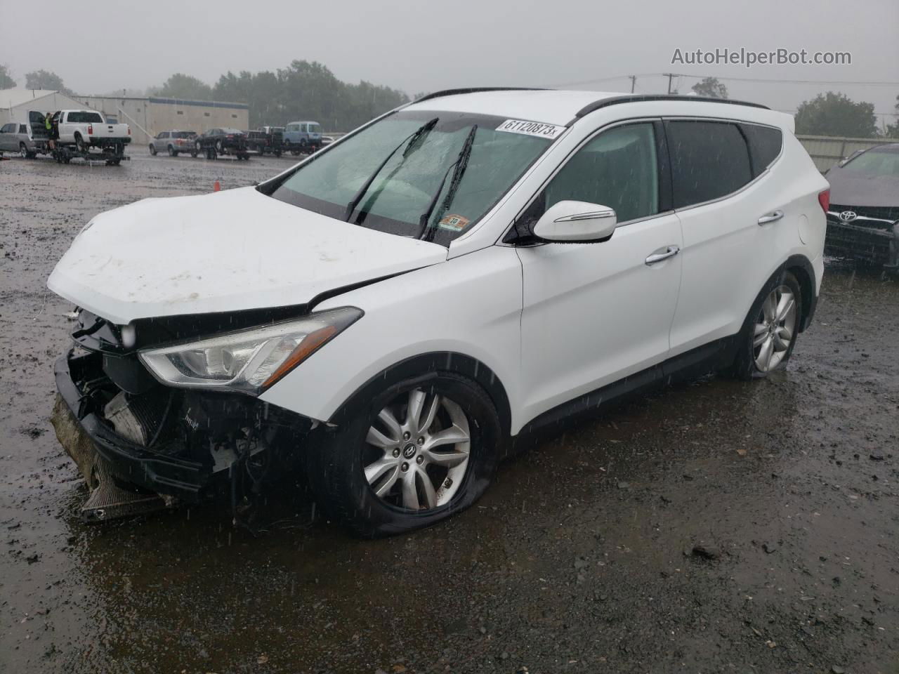 2013 Hyundai Santa Fe Sport  White vin: 5XYZU3LA1DG106684