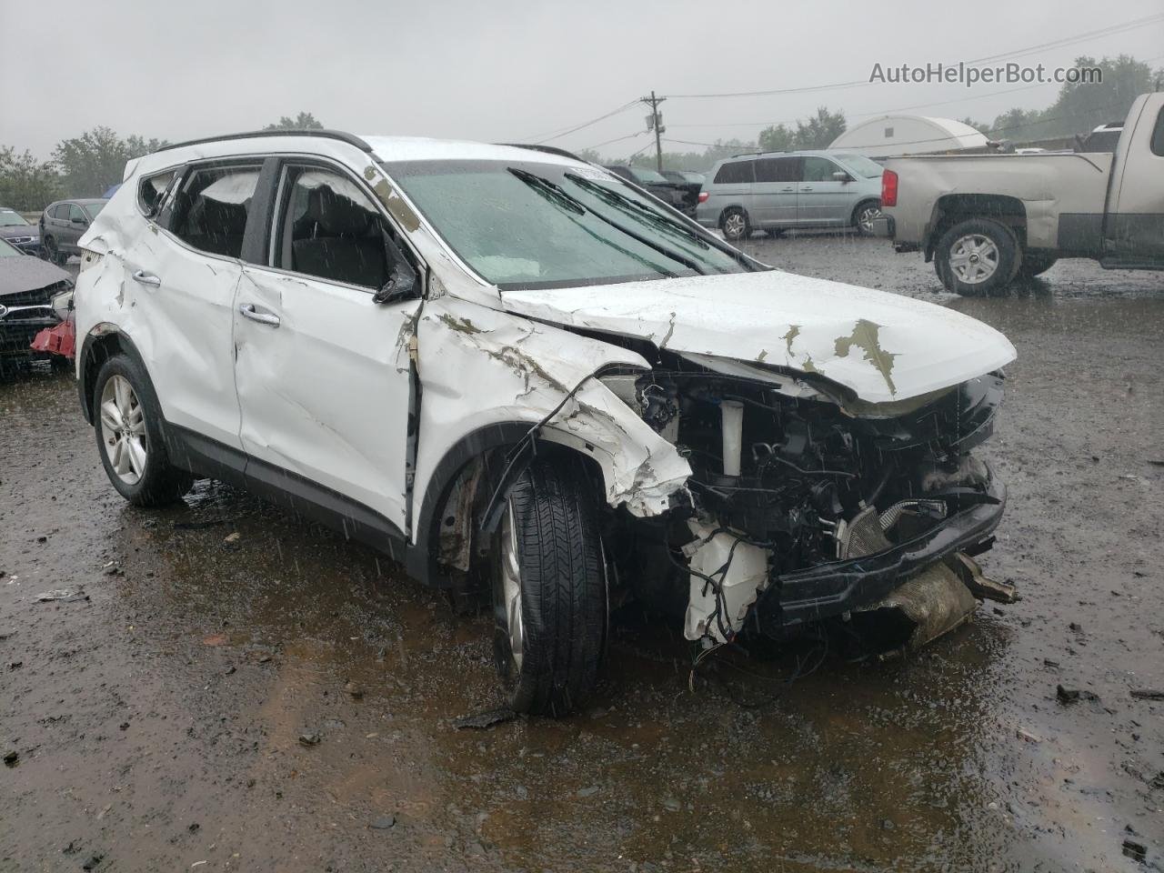 2013 Hyundai Santa Fe Sport  White vin: 5XYZU3LA1DG106684