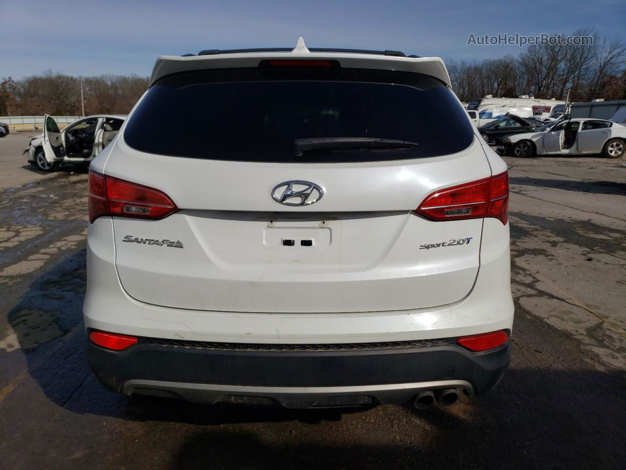 2013 Hyundai Santa Fe Sport  White vin: 5XYZU3LA1DG107950