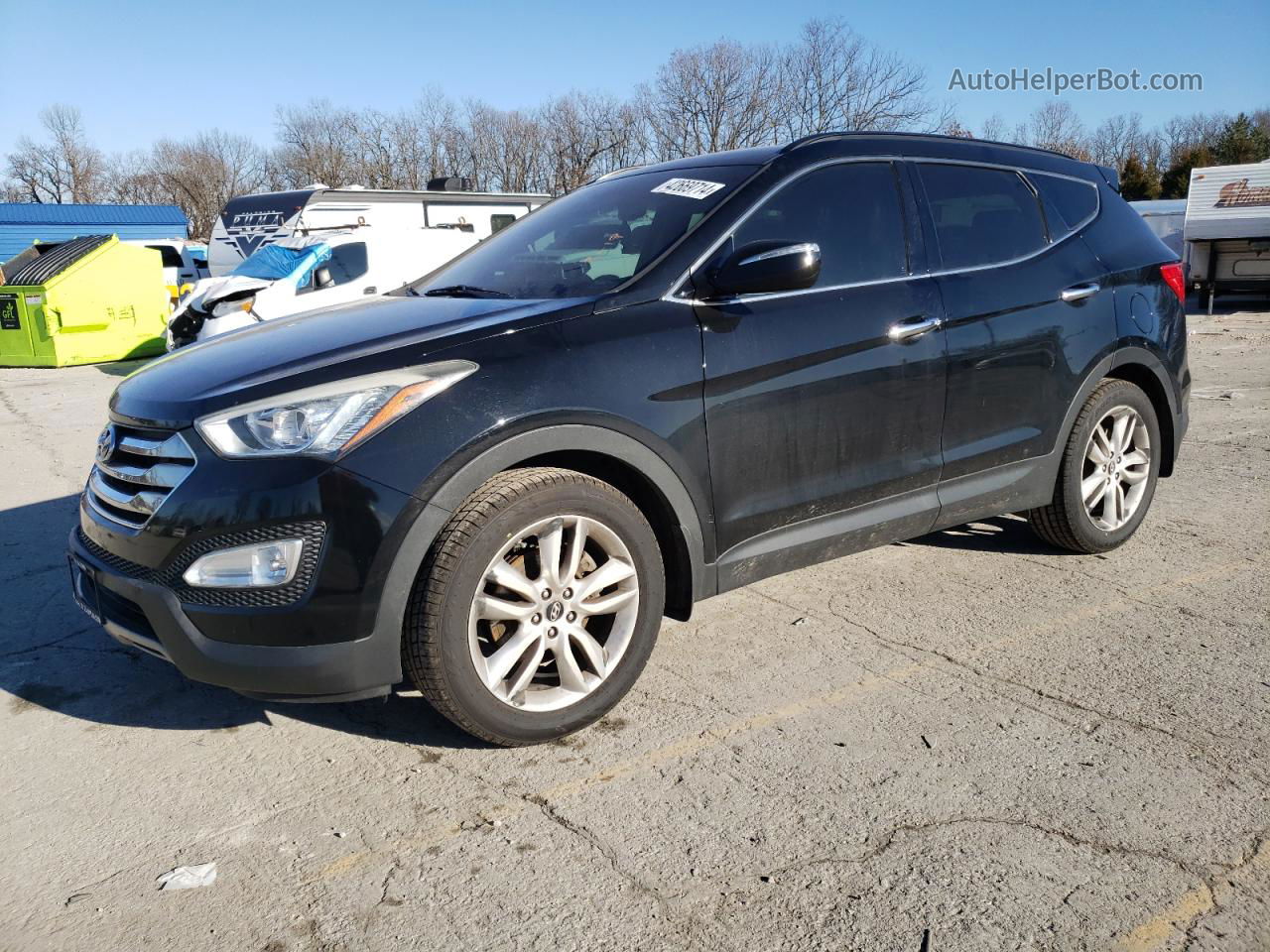 2013 Hyundai Santa Fe Sport  Black vin: 5XYZU3LA1DG112839