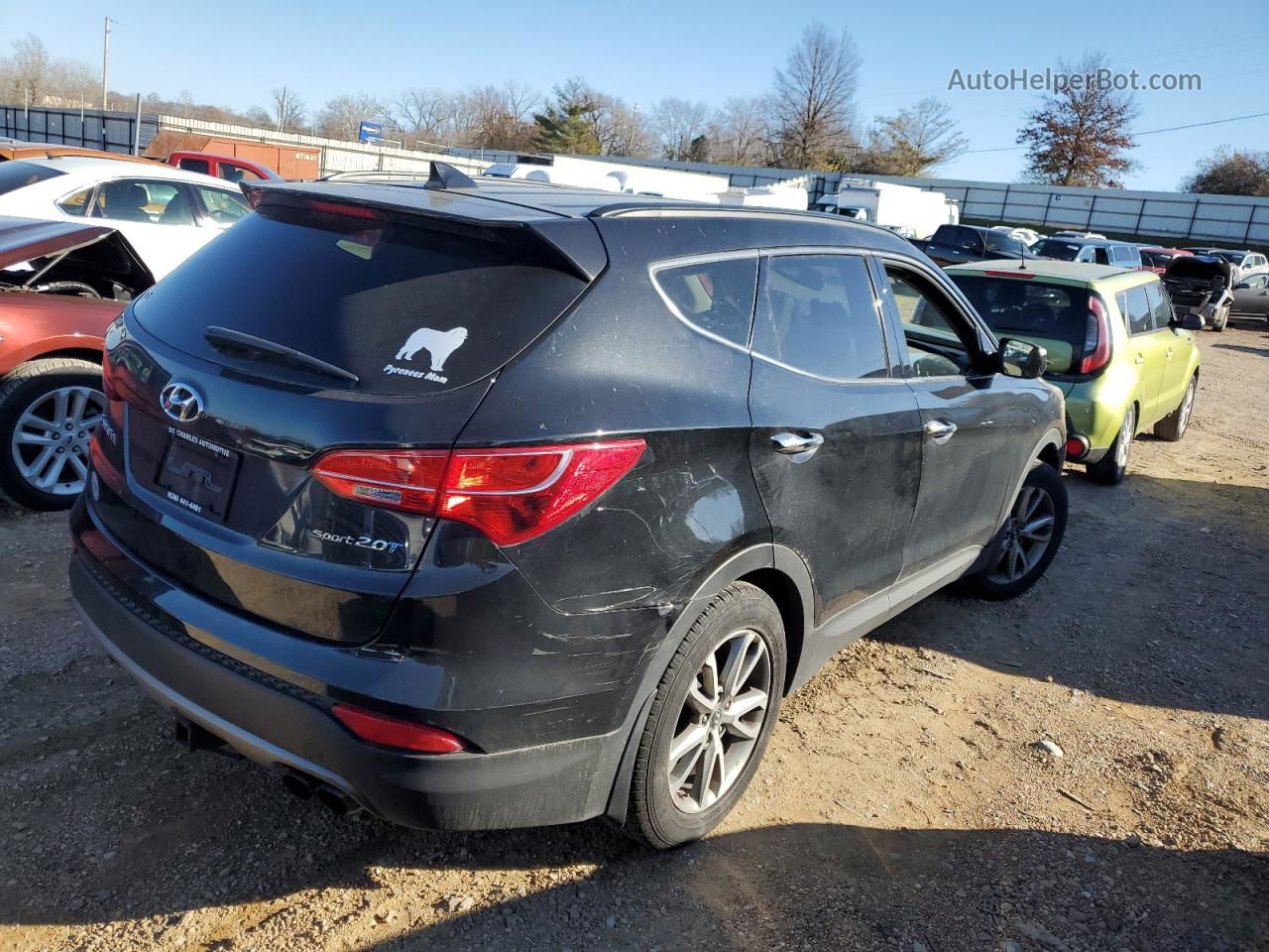 2014 Hyundai Santa Fe Sport  Black vin: 5XYZU3LA1EG188644