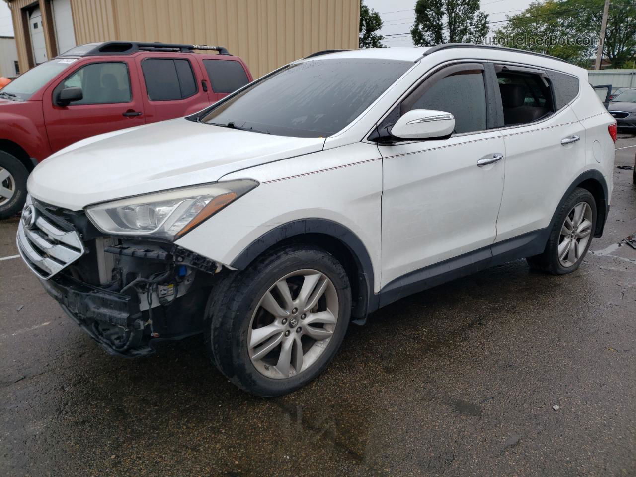 2014 Hyundai Santa Fe Sport  White vin: 5XYZU3LA1EG227555