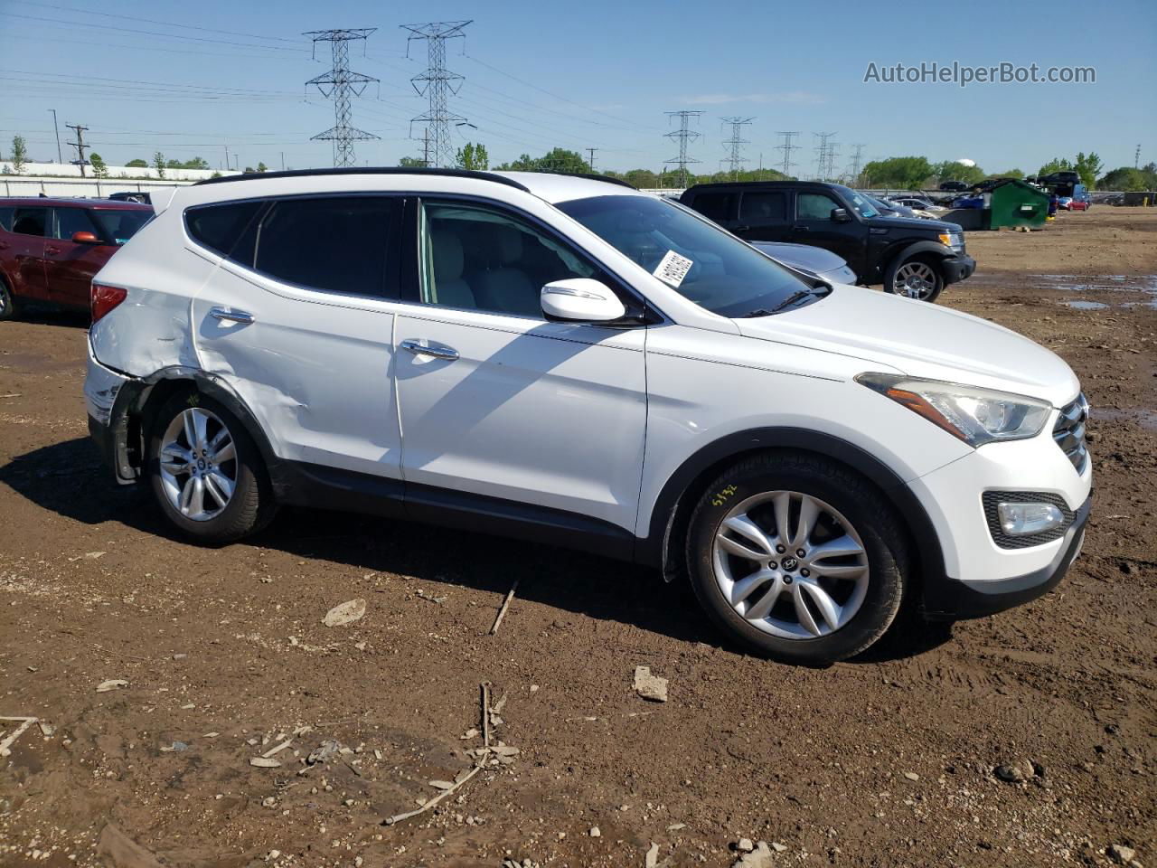 2014 Hyundai Santa Fe Sport  White vin: 5XYZU3LA4EG161101