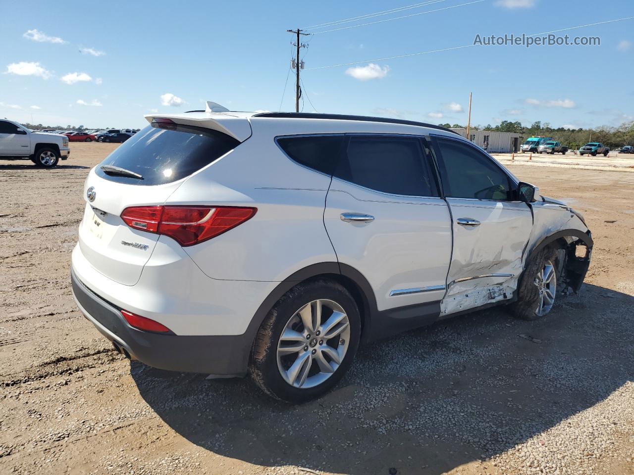 2014 Hyundai Santa Fe Sport  White vin: 5XYZU3LA5EG170115