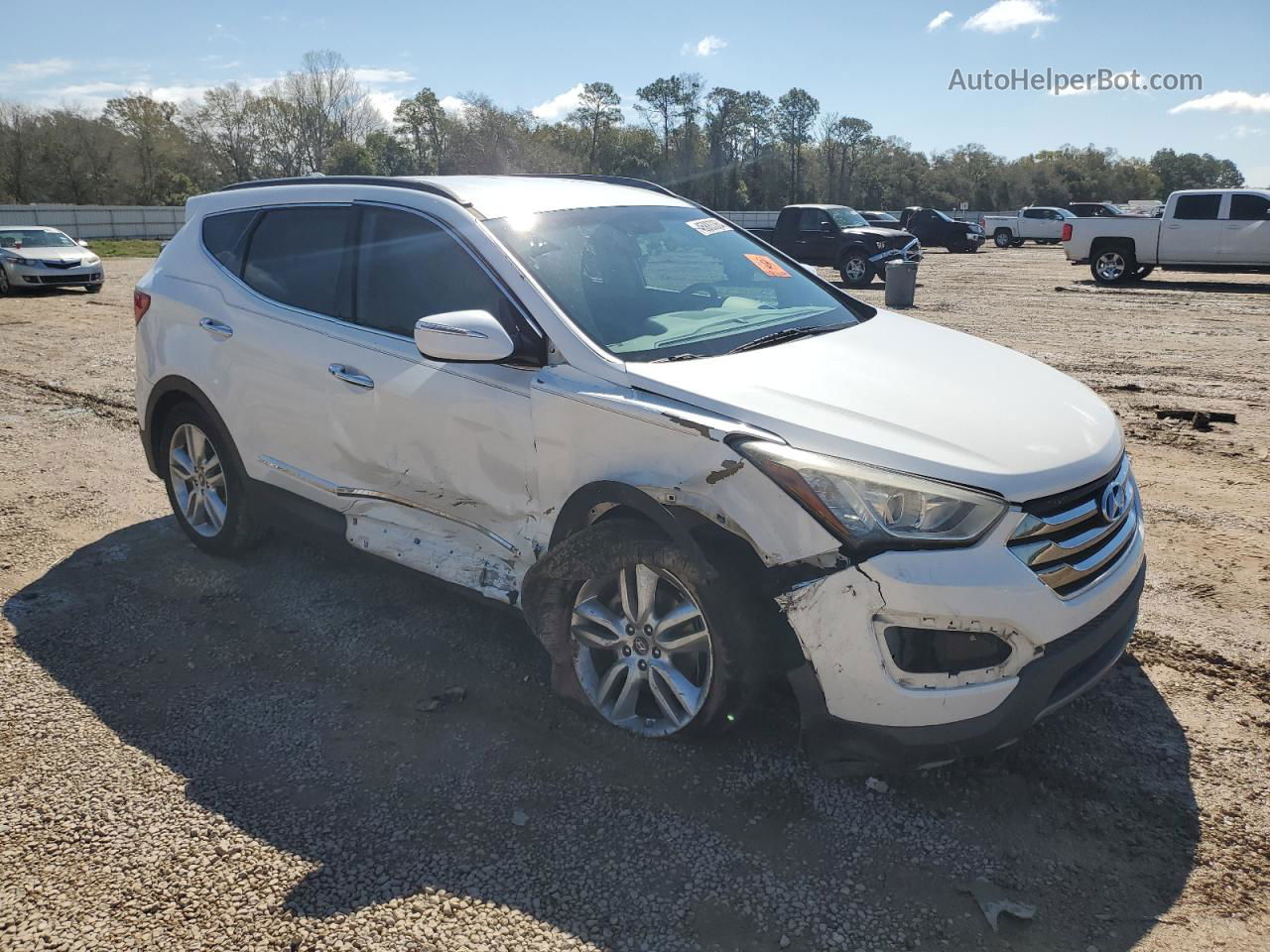 2014 Hyundai Santa Fe Sport  White vin: 5XYZU3LA5EG170115