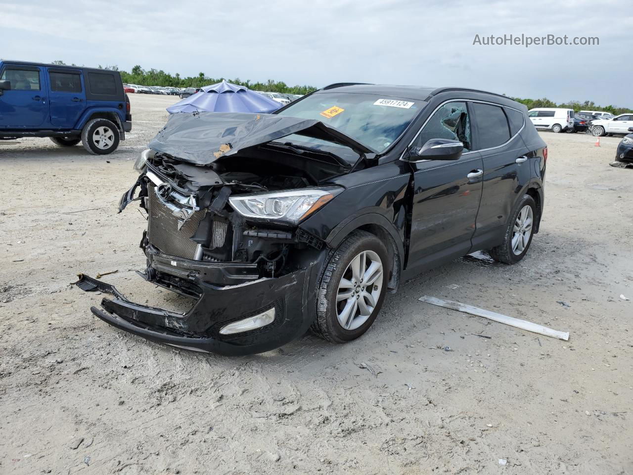 2014 Hyundai Santa Fe Sport  Black vin: 5XYZU3LA6EG219323