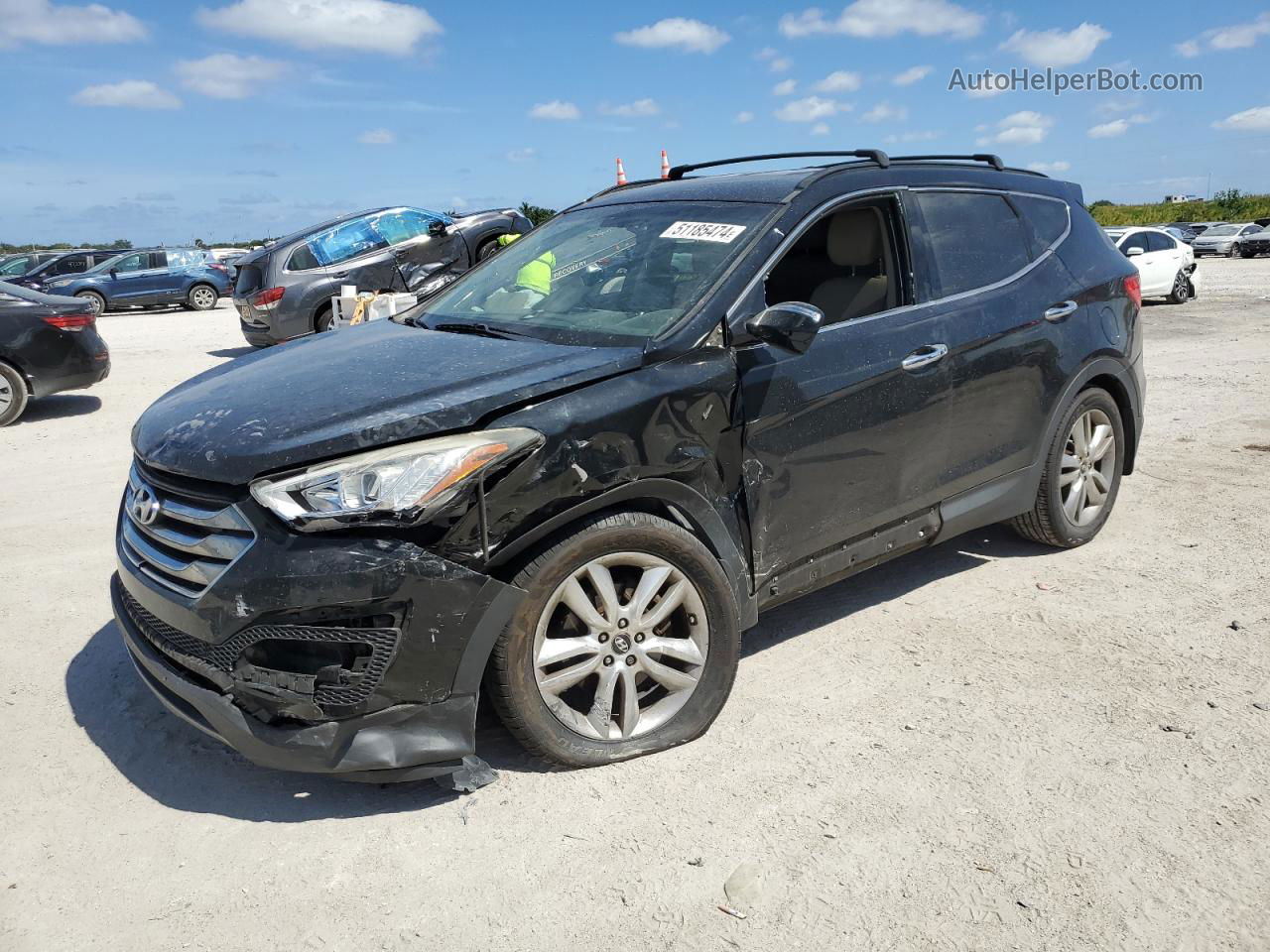 2013 Hyundai Santa Fe Sport  Black vin: 5XYZU3LA7DG105605