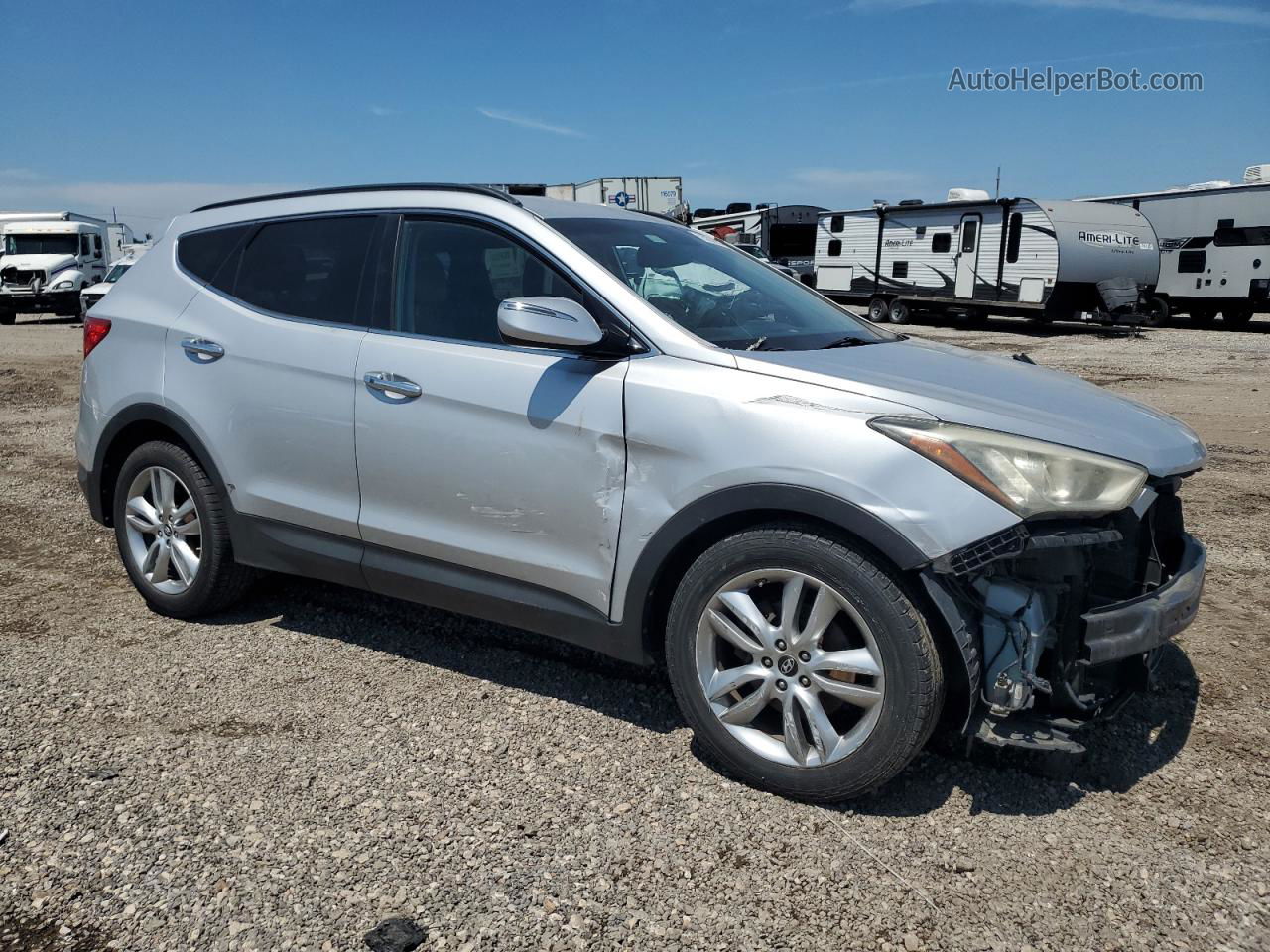 2014 Hyundai Santa Fe Sport  Silver vin: 5XYZU3LA8EG202894