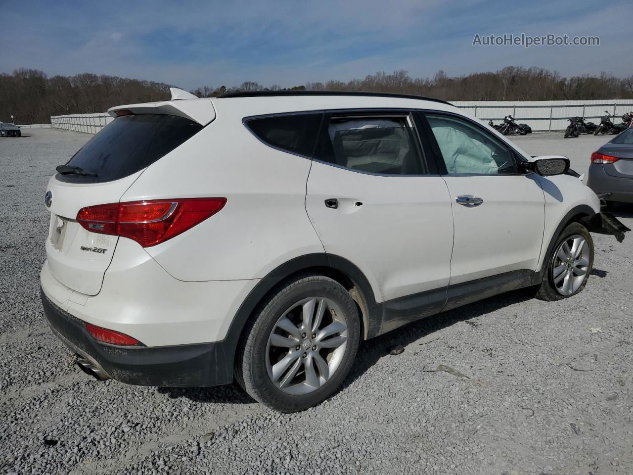 2013 Hyundai Santa Fe Sport  White vin: 5XYZU3LA9DG062398