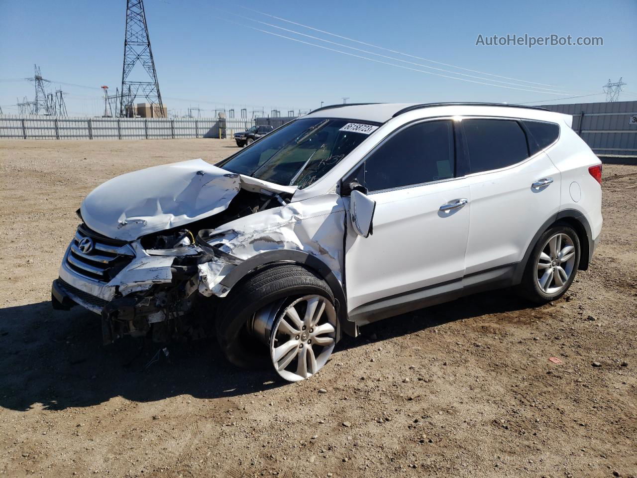 2014 Hyundai Santa Fe Sport  White vin: 5XYZU3LA9EG221843