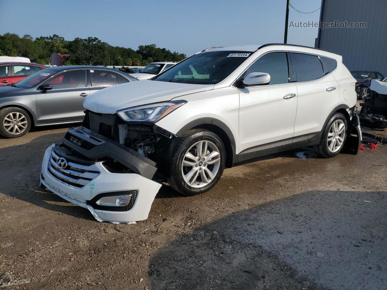 2014 Hyundai Santa Fe Sport  White vin: 5XYZU3LA9EG227495