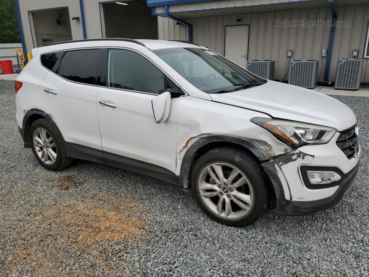 2013 Hyundai Santa Fe Sport  White vin: 5XYZU3LAXDG057792