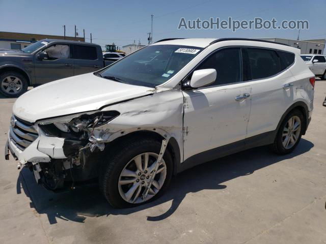 2013 Hyundai Santa Fe Sport  White vin: 5XYZU3LAXDG101113