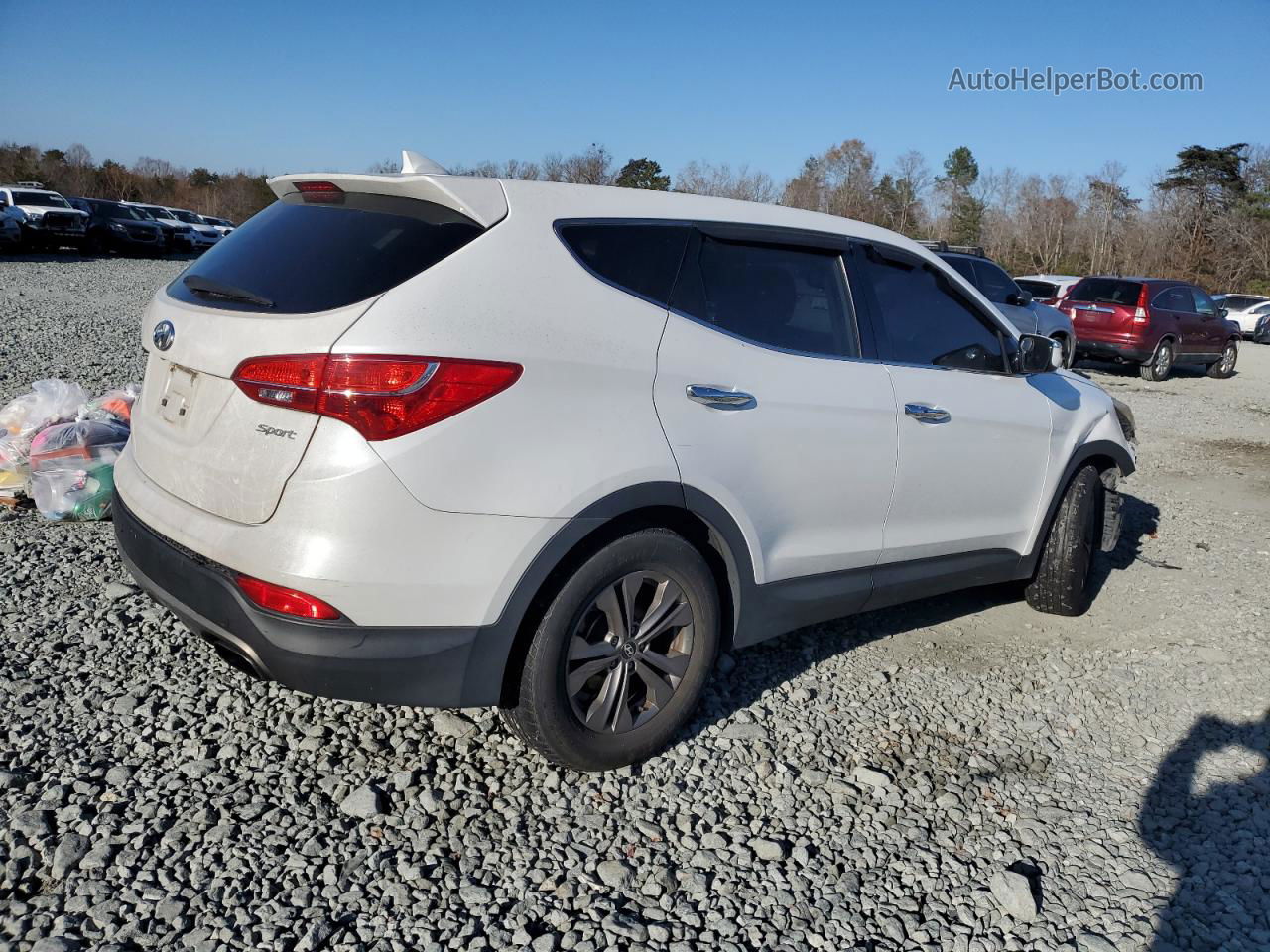 2013 Hyundai Santa Fe Sport  White vin: 5XYZU3LB0DG010408