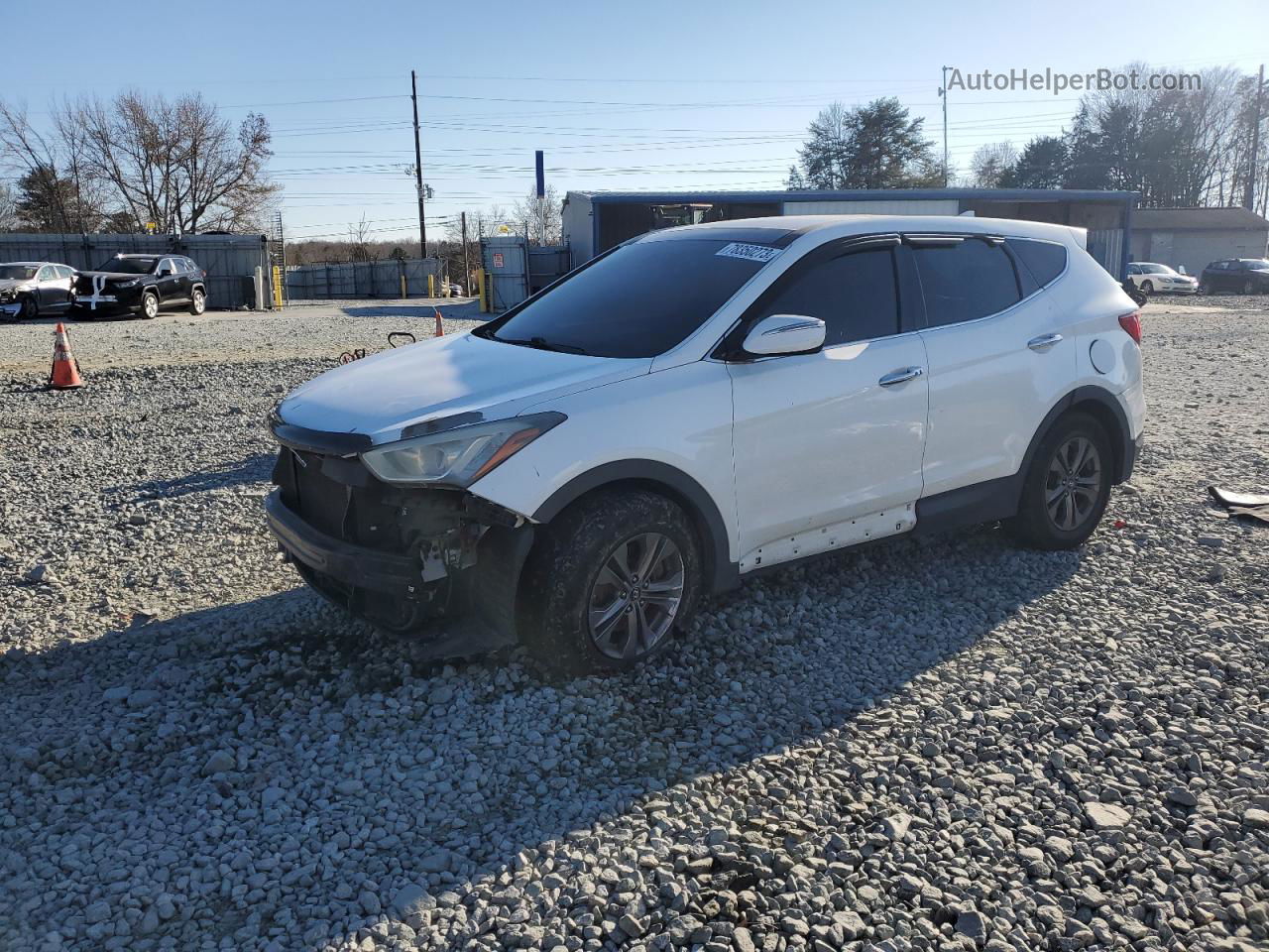 2013 Hyundai Santa Fe Sport  White vin: 5XYZU3LB0DG010408