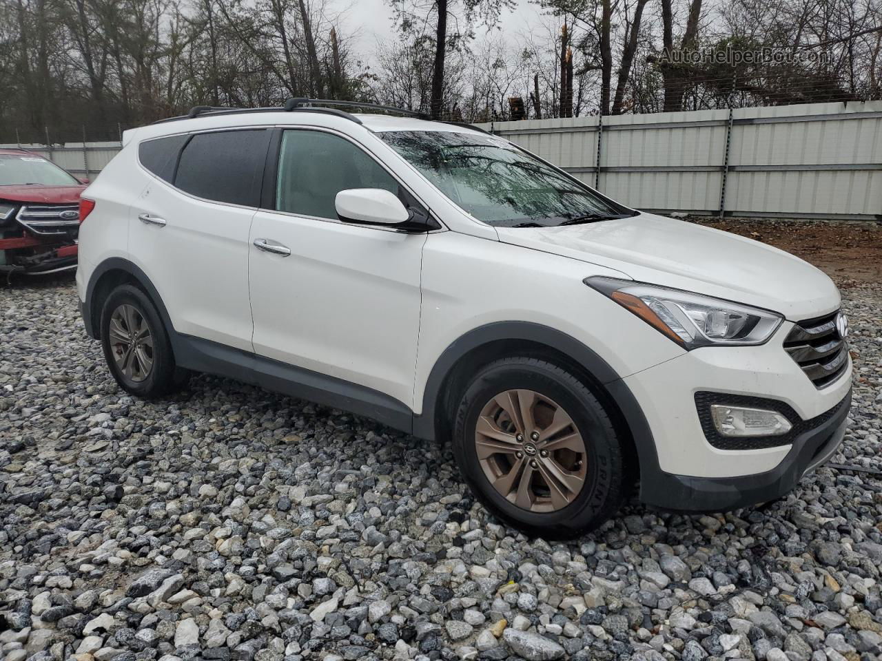 2013 Hyundai Santa Fe Sport  White vin: 5XYZU3LB0DG096819