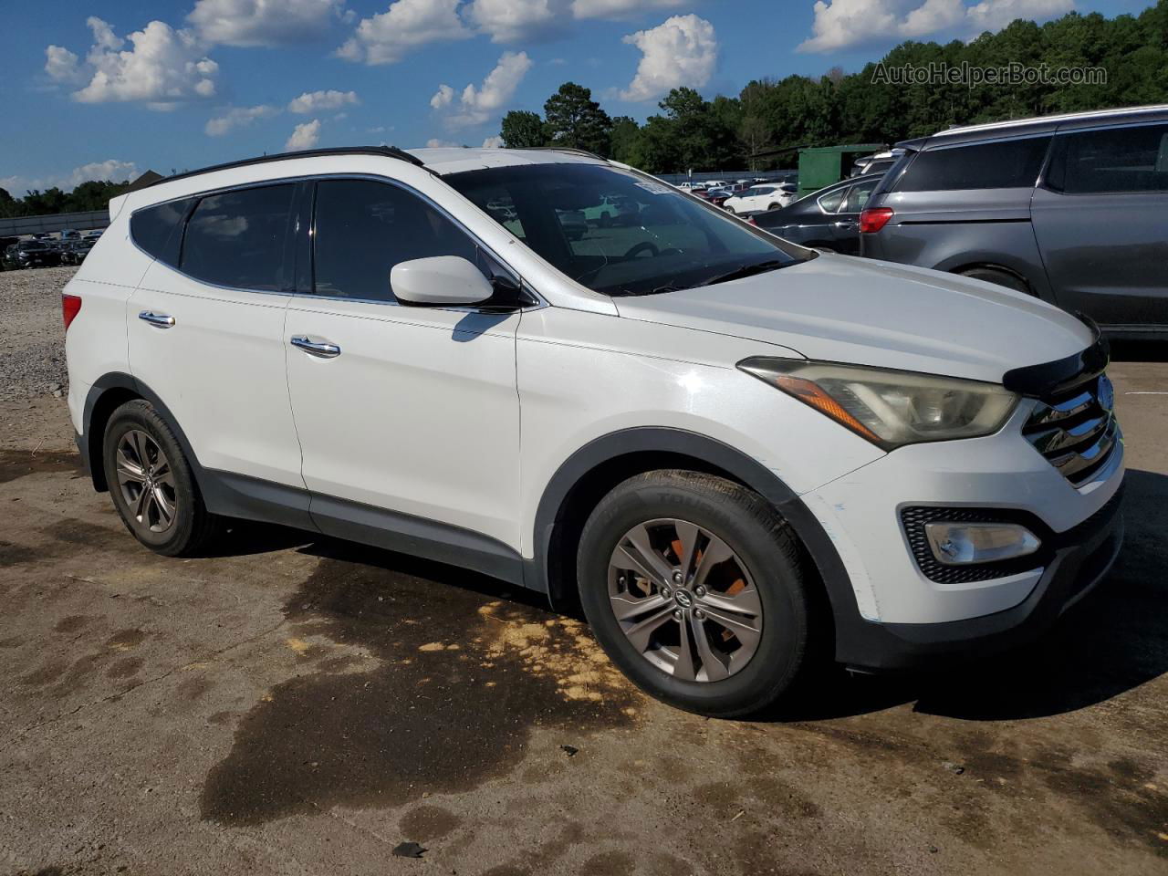 2013 Hyundai Santa Fe Sport  White vin: 5XYZU3LB1DG023524