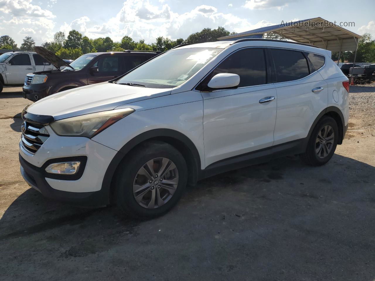 2013 Hyundai Santa Fe Sport  White vin: 5XYZU3LB1DG023524