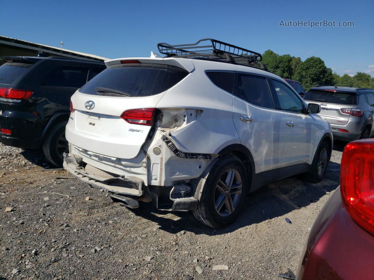 2018 Hyundai Santa Fe Sport  White vin: 5XYZU3LB1JG556615