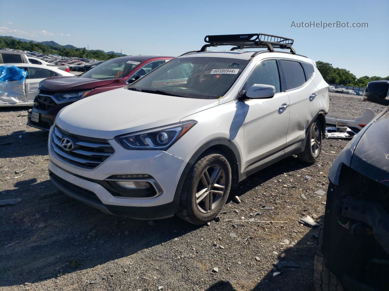 2018 Hyundai Santa Fe Sport  White vin: 5XYZU3LB1JG556615