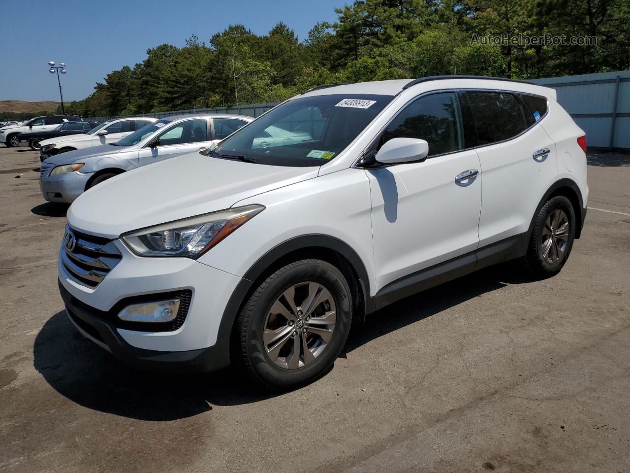 2013 Hyundai Santa Fe Sport  White vin: 5XYZU3LB2DG053499