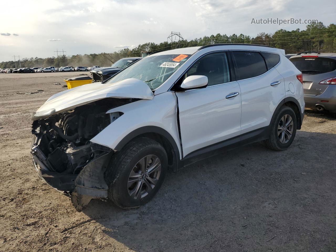 2014 Hyundai Santa Fe Sport  White vin: 5XYZU3LB2EG125481