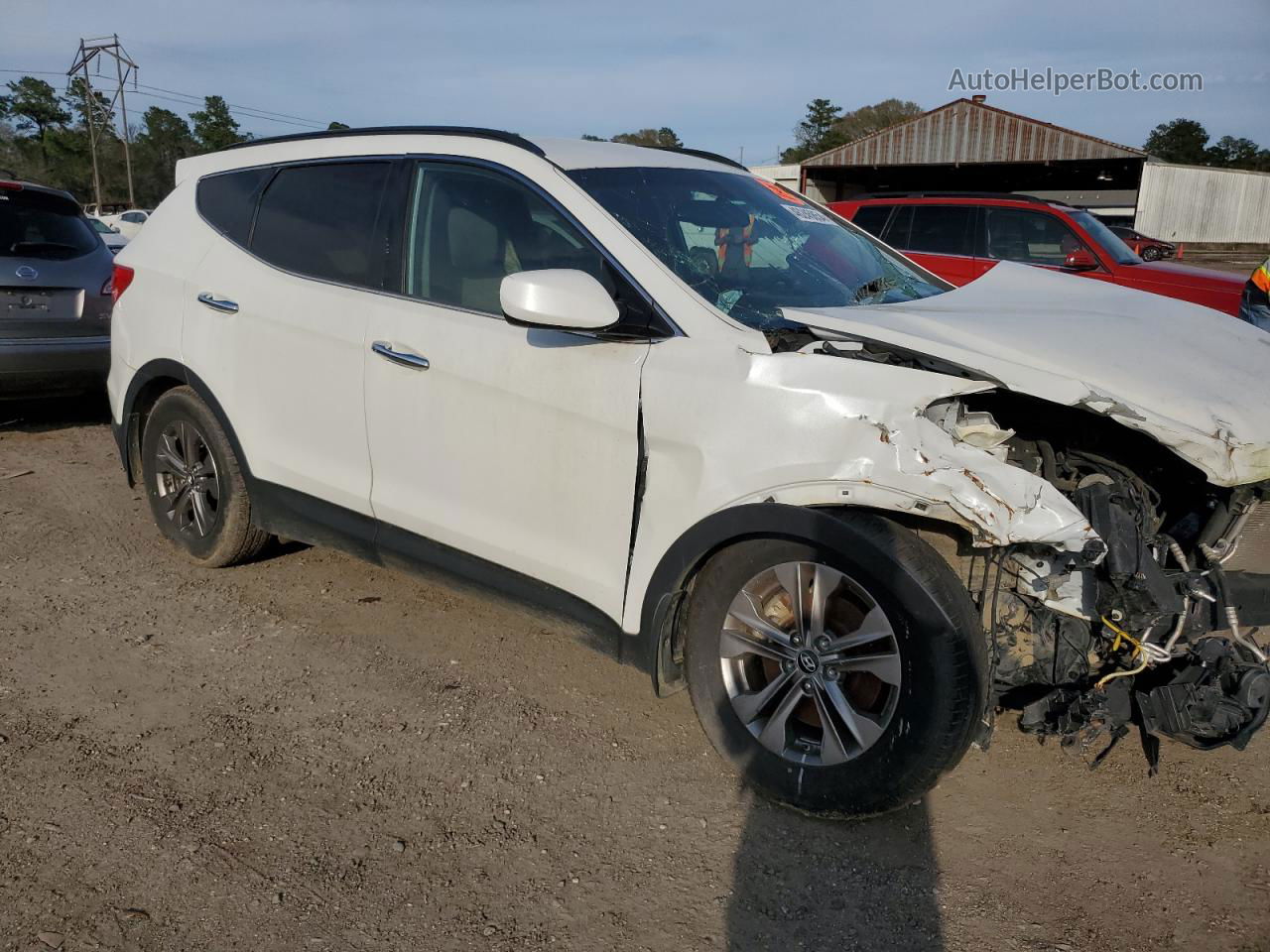 2014 Hyundai Santa Fe Sport  White vin: 5XYZU3LB2EG125481