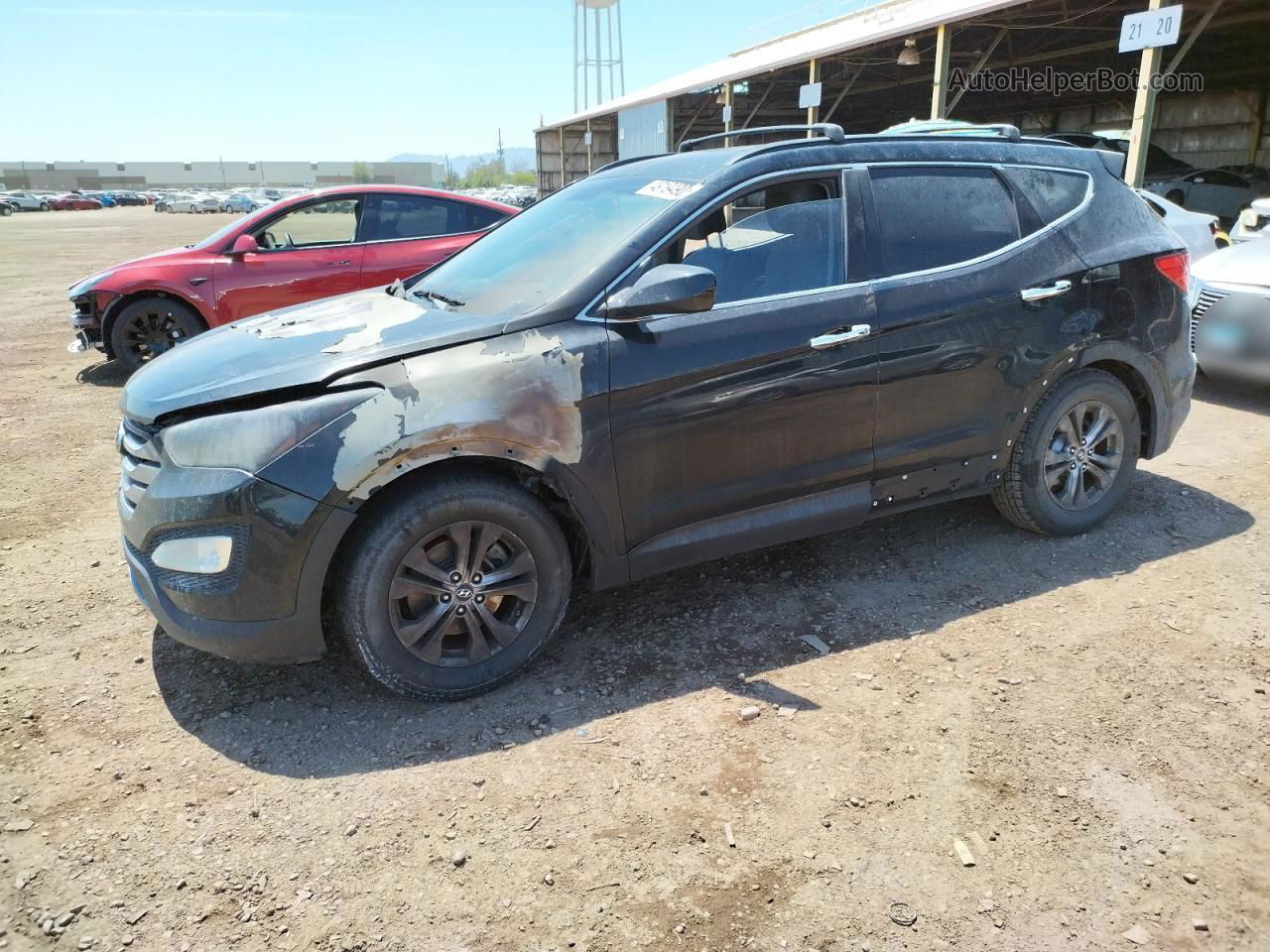 2013 Hyundai Santa Fe Sport  Black vin: 5XYZU3LB3DG043578