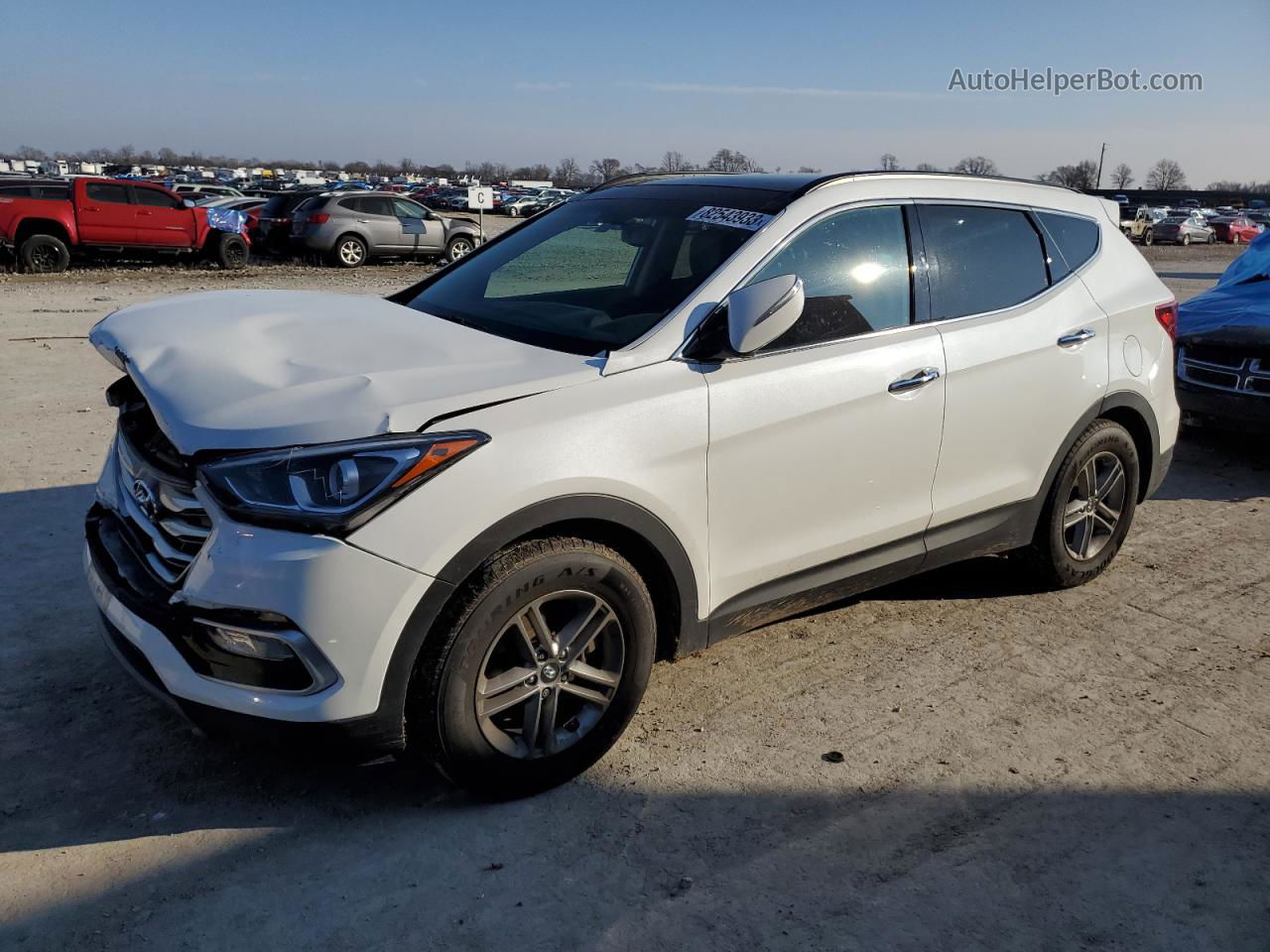 2018 Hyundai Santa Fe Sport  White vin: 5XYZU3LB3JG547253