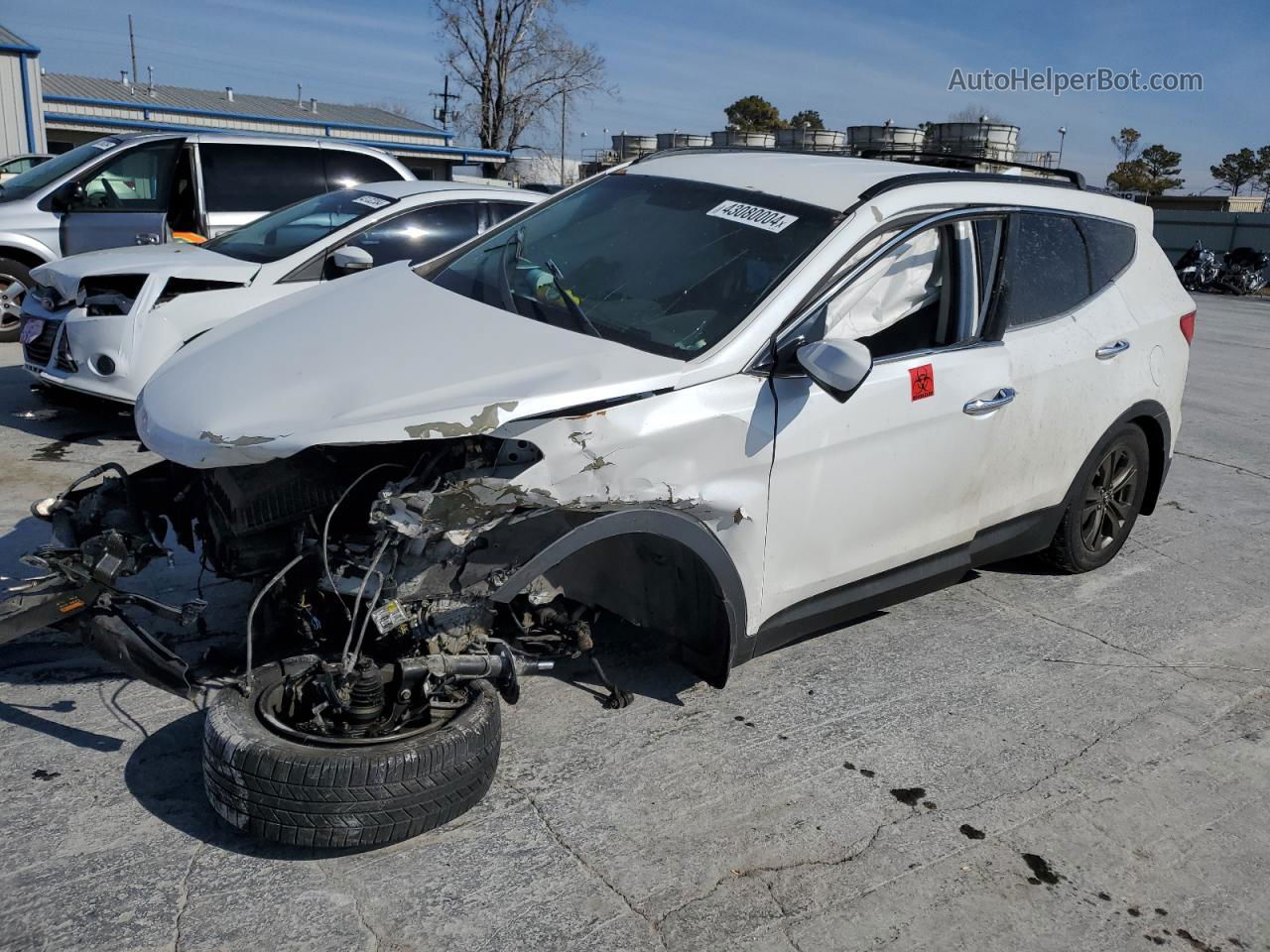 2014 Hyundai Santa Fe Sport  White vin: 5XYZU3LB4EG223055