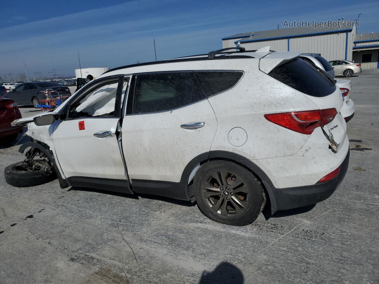 2014 Hyundai Santa Fe Sport  White vin: 5XYZU3LB4EG223055