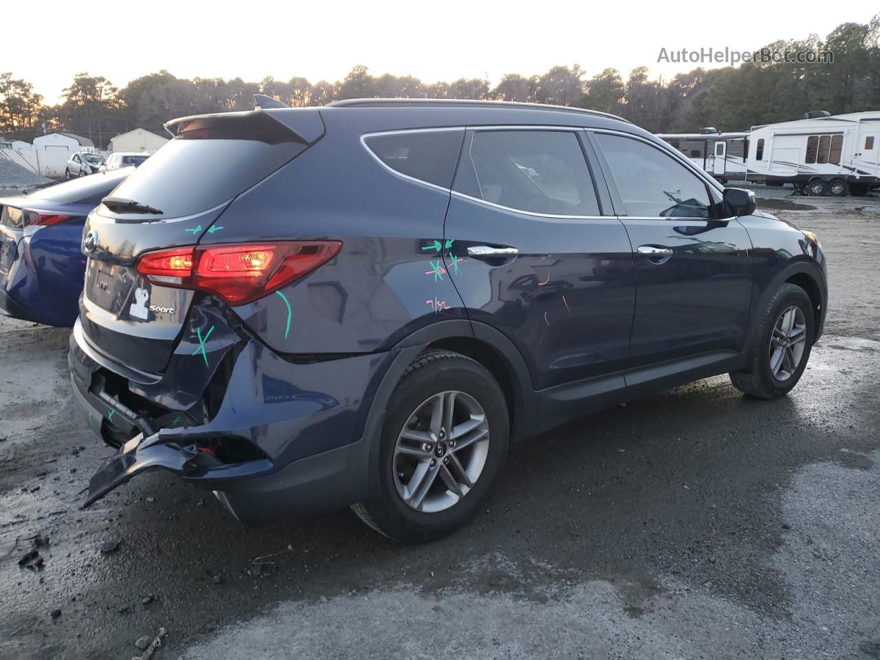 2018 Hyundai Santa Fe Sport  Blue vin: 5XYZU3LB4JG511149