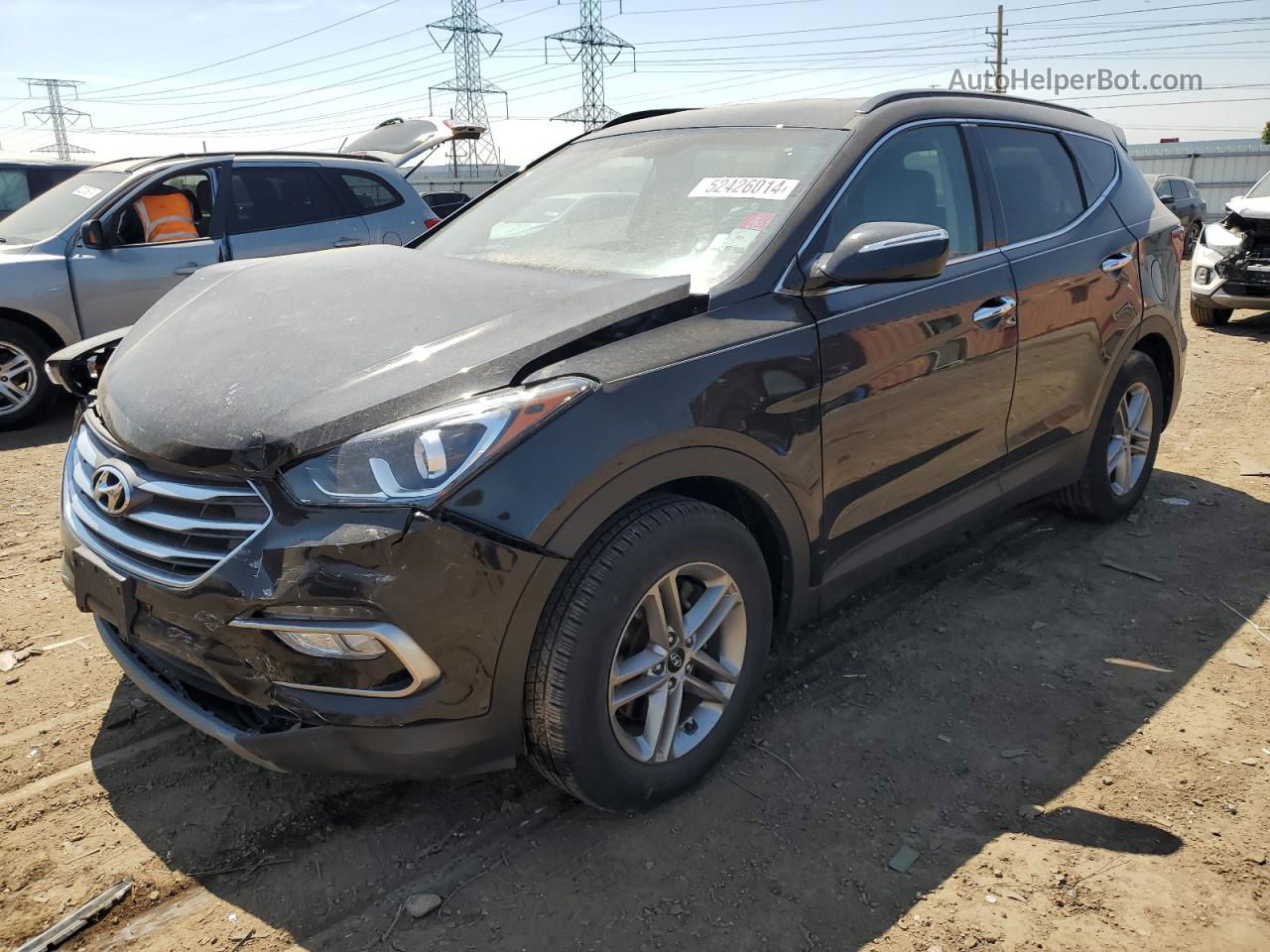 2018 Hyundai Santa Fe Sport  Черный vin: 5XYZU3LB4JG547357