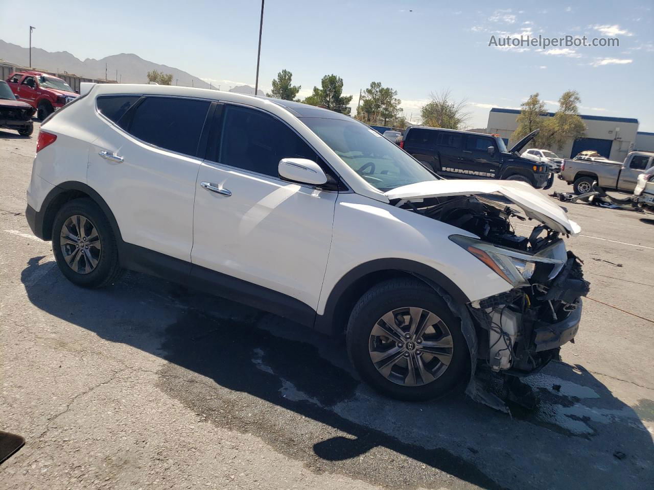 2013 Hyundai Santa Fe Sport  White vin: 5XYZU3LB5DG099070