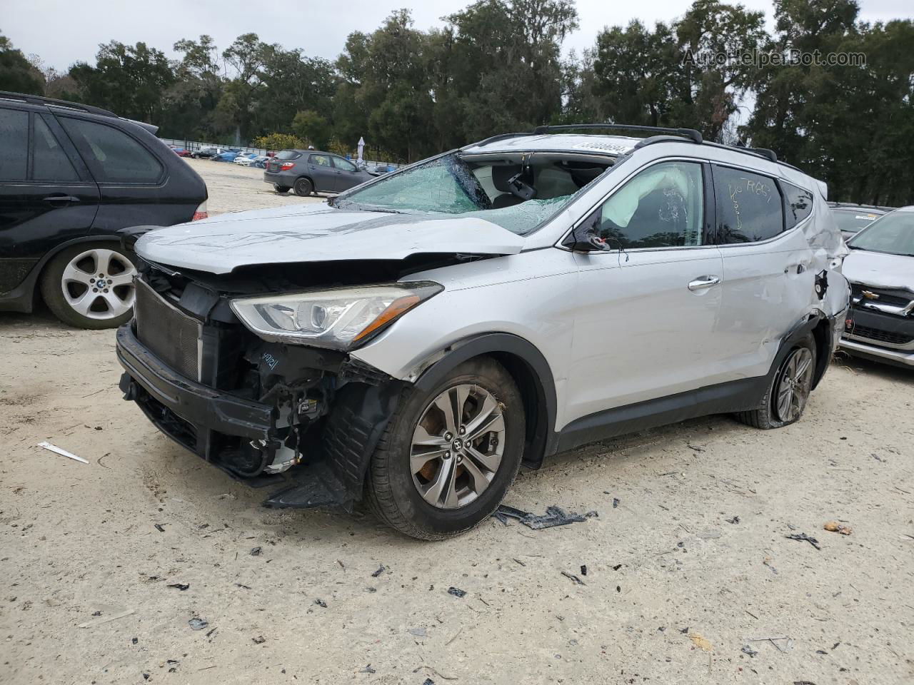 2014 Hyundai Santa Fe Sport  Silver vin: 5XYZU3LB5EG150682