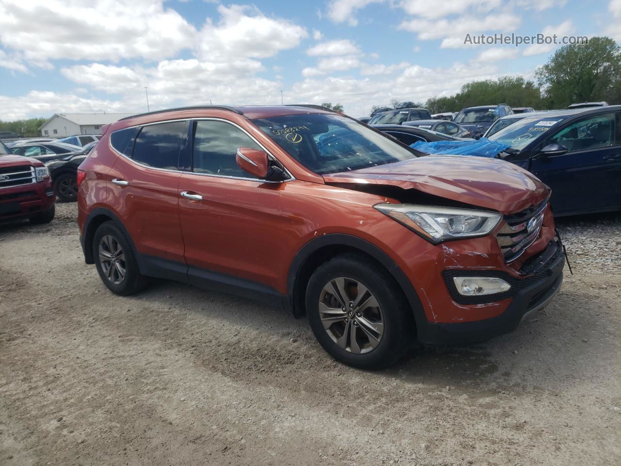 2013 Hyundai Santa Fe Sport  Оранжевый vin: 5XYZU3LB6DG049083