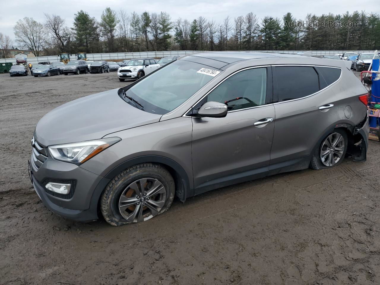 2013 Hyundai Santa Fe Sport  Серебряный vin: 5XYZU3LB6DG108326