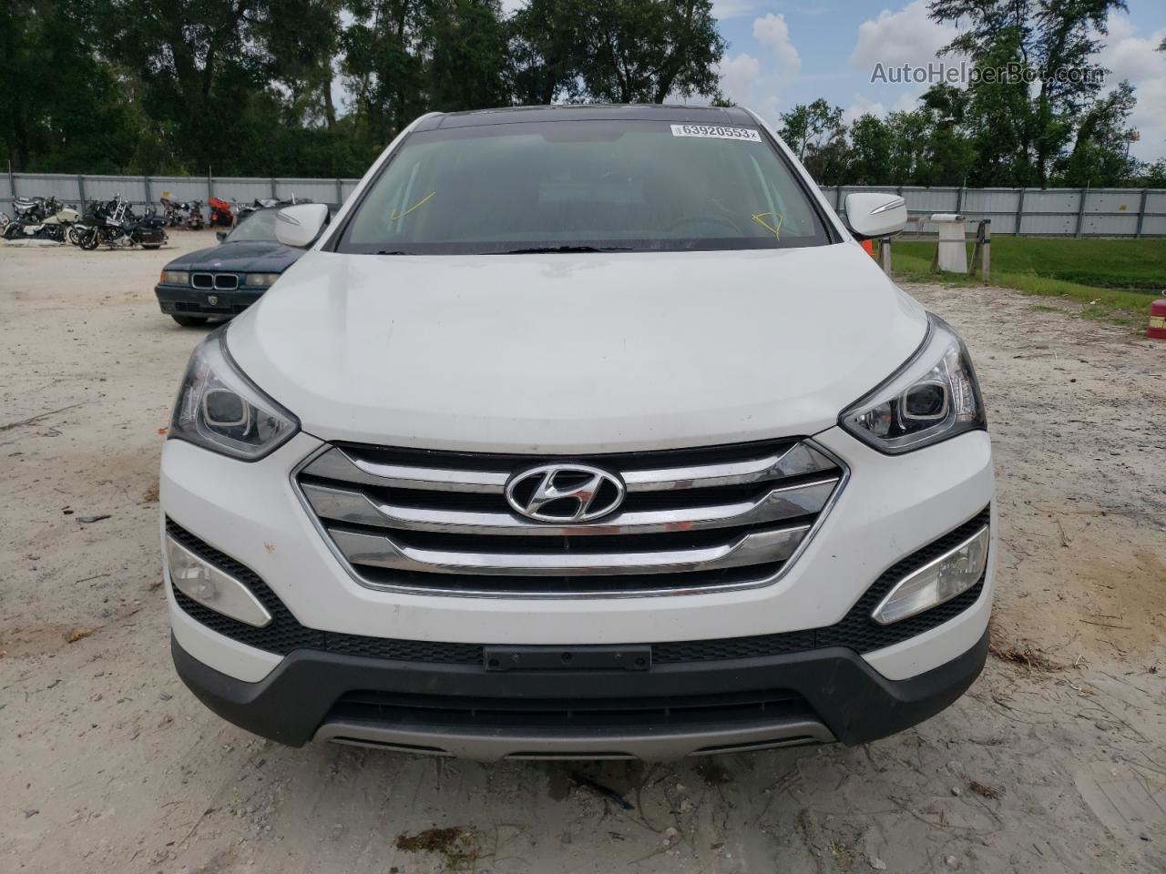 2013 Hyundai Santa Fe Sport  White vin: 5XYZU3LB6DG123392