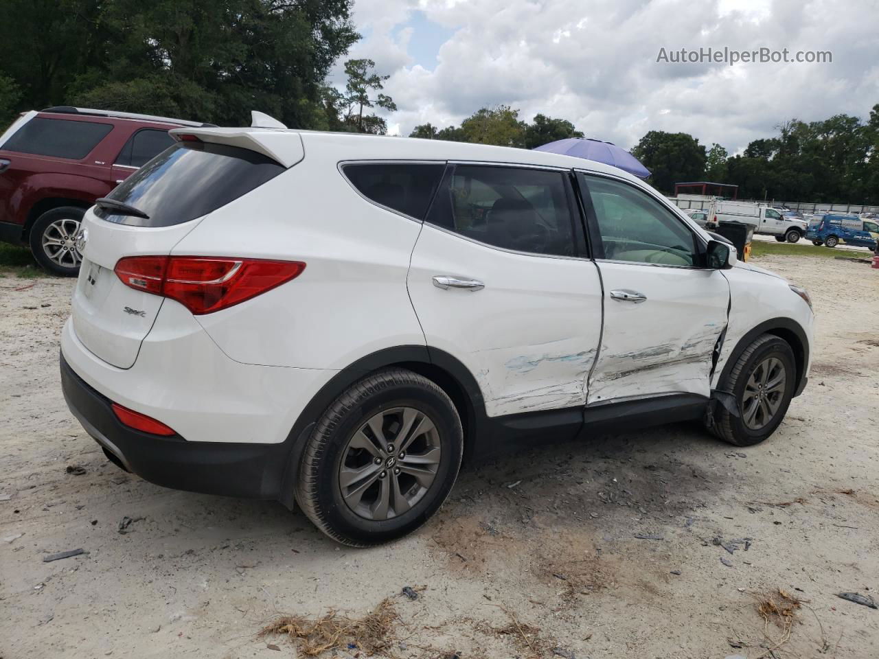 2013 Hyundai Santa Fe Sport  White vin: 5XYZU3LB6DG123392