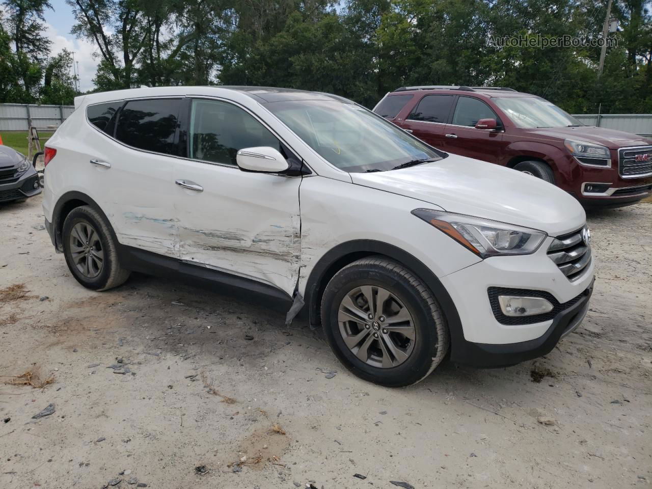 2013 Hyundai Santa Fe Sport  White vin: 5XYZU3LB6DG123392