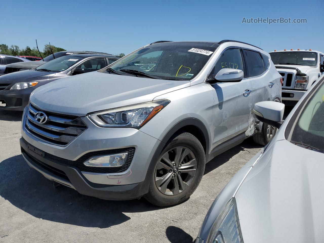 2014 Hyundai Santa Fe Sport  Серебряный vin: 5XYZU3LB6EG137245