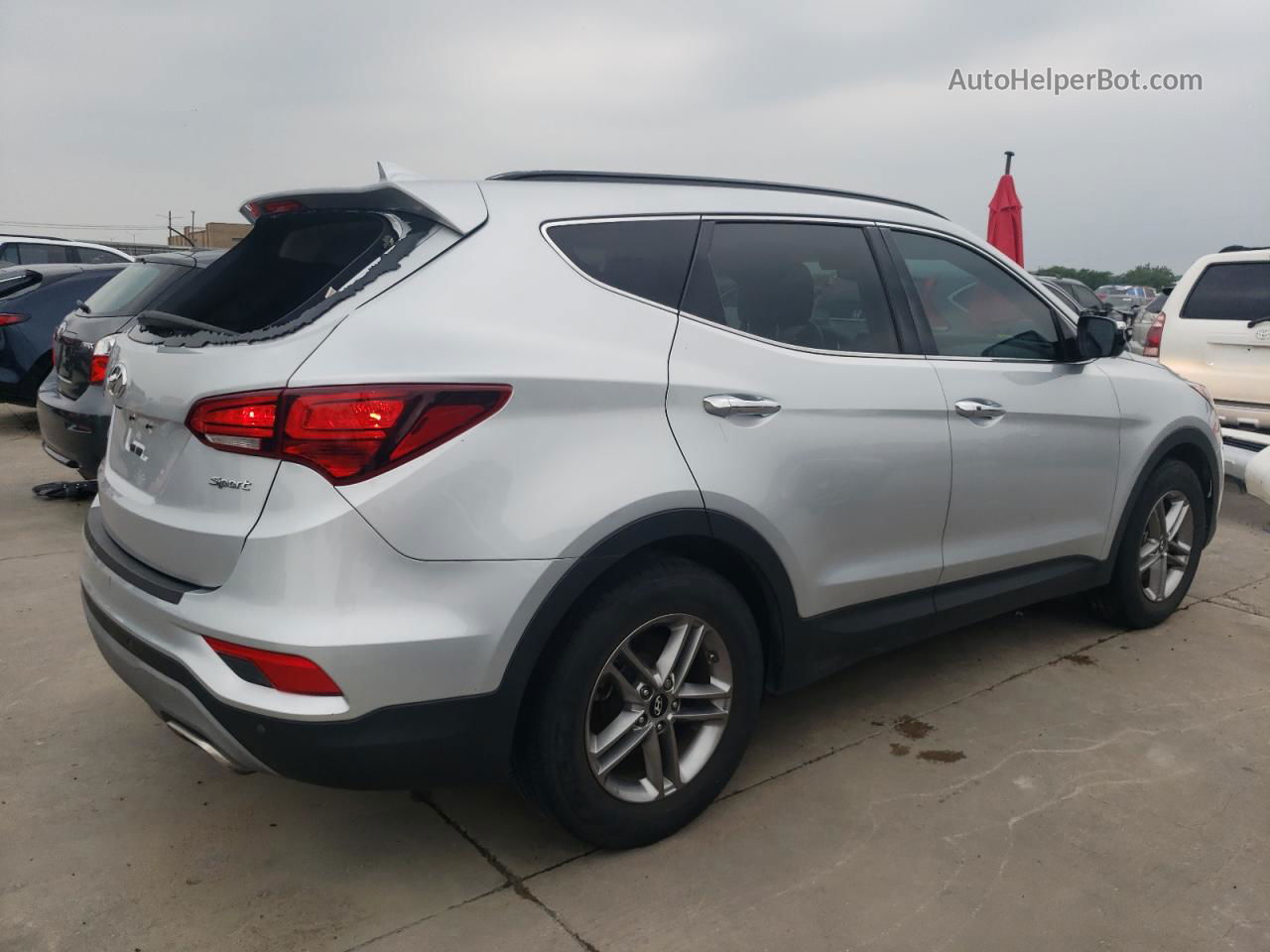 2018 Hyundai Santa Fe Sport  Silver vin: 5XYZU3LB6JG555847