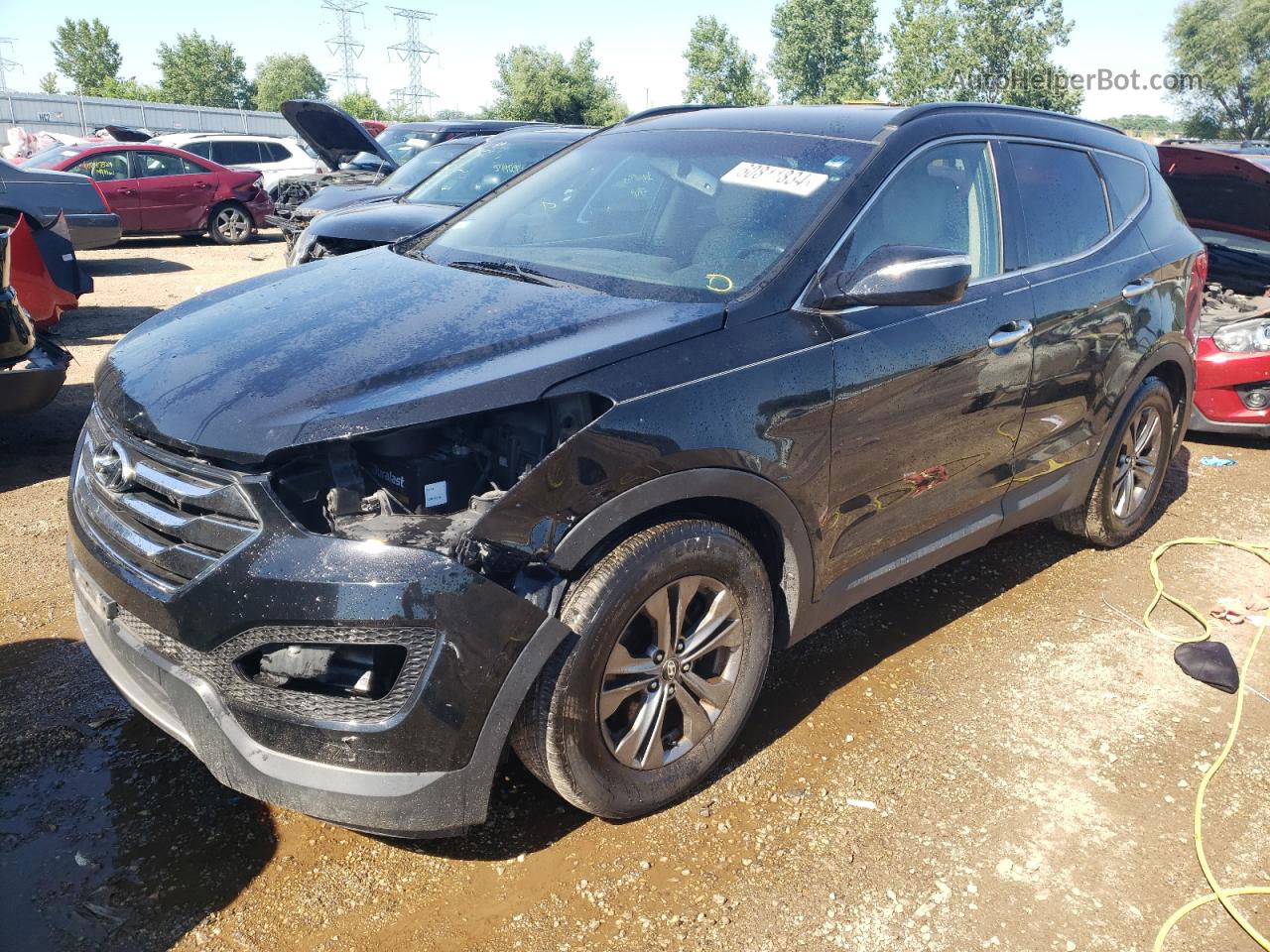 2013 Hyundai Santa Fe Sport  Черный vin: 5XYZU3LB7DG081265