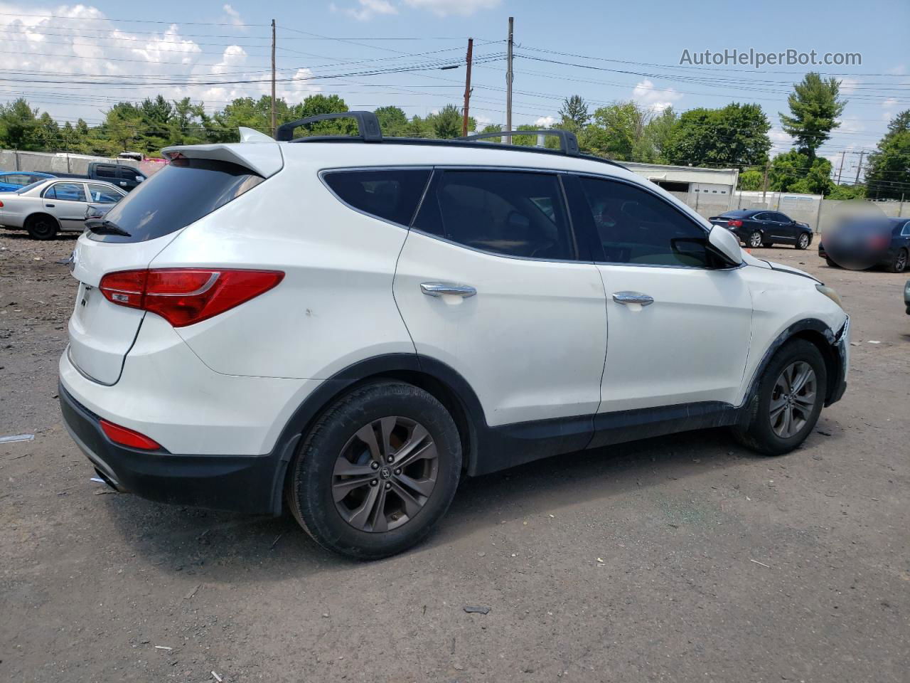 2013 Hyundai Santa Fe Sport  White vin: 5XYZU3LB8DG003593