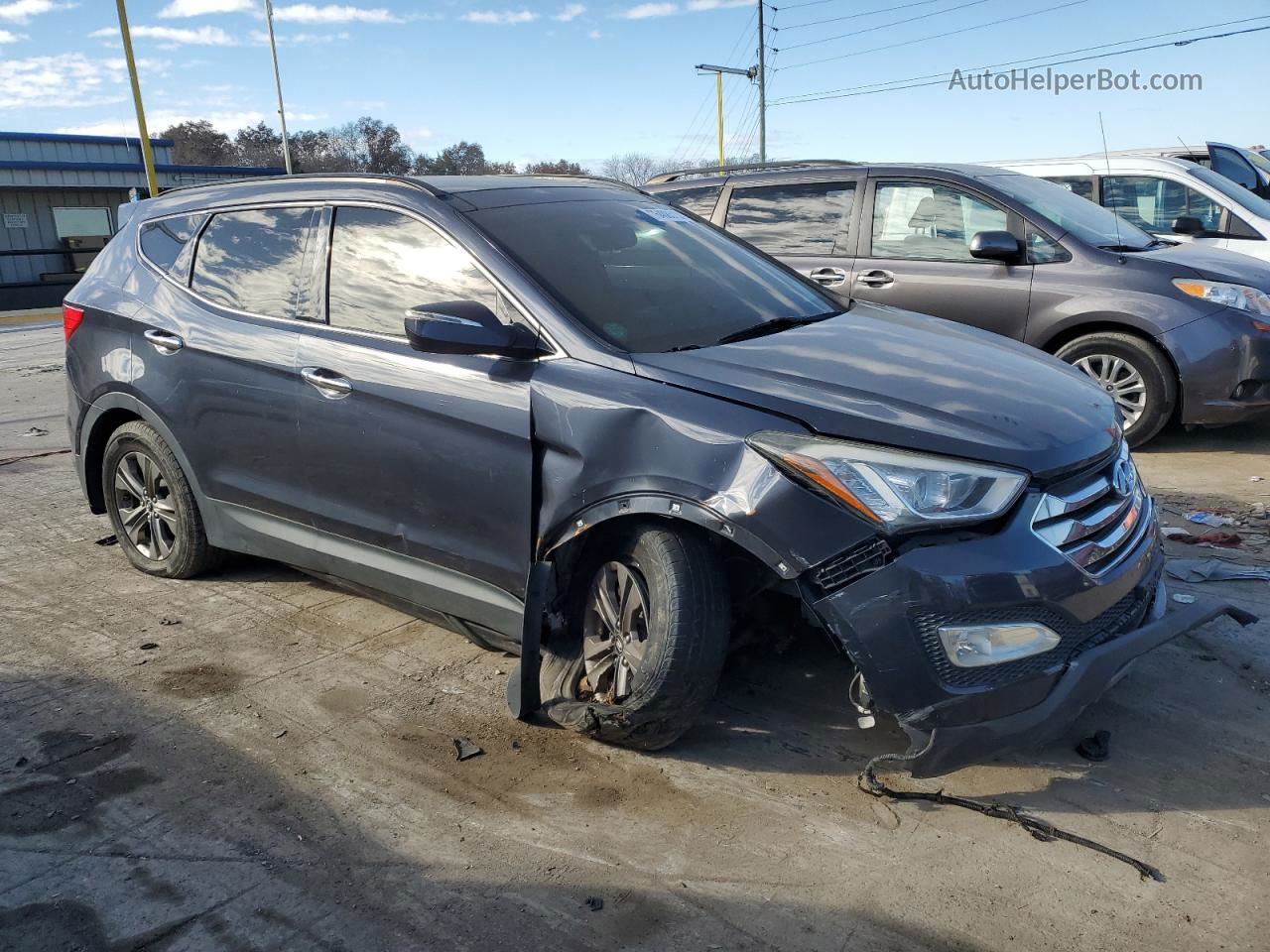 2014 Hyundai Santa Fe Sport Black vin: 5XYZU3LB8EG137814