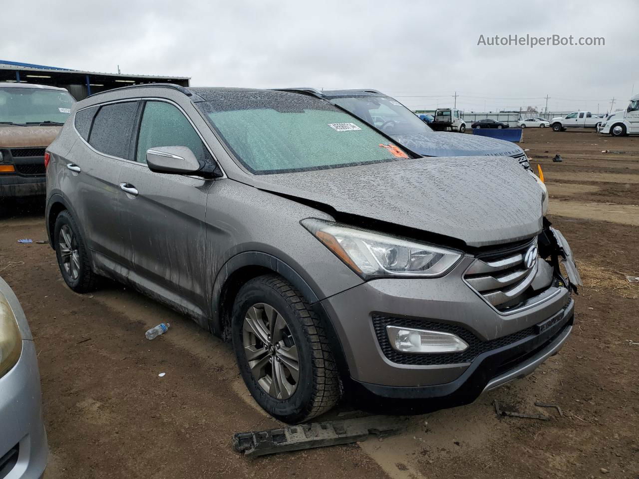 2014 Hyundai Santa Fe Sport  Gray vin: 5XYZU3LB8EG150532