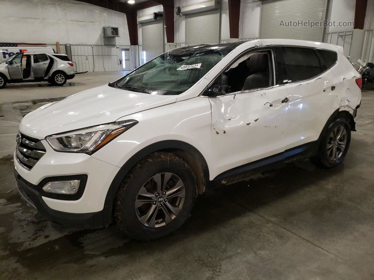 2013 Hyundai Santa Fe Sport  White vin: 5XYZU3LB9DG105808