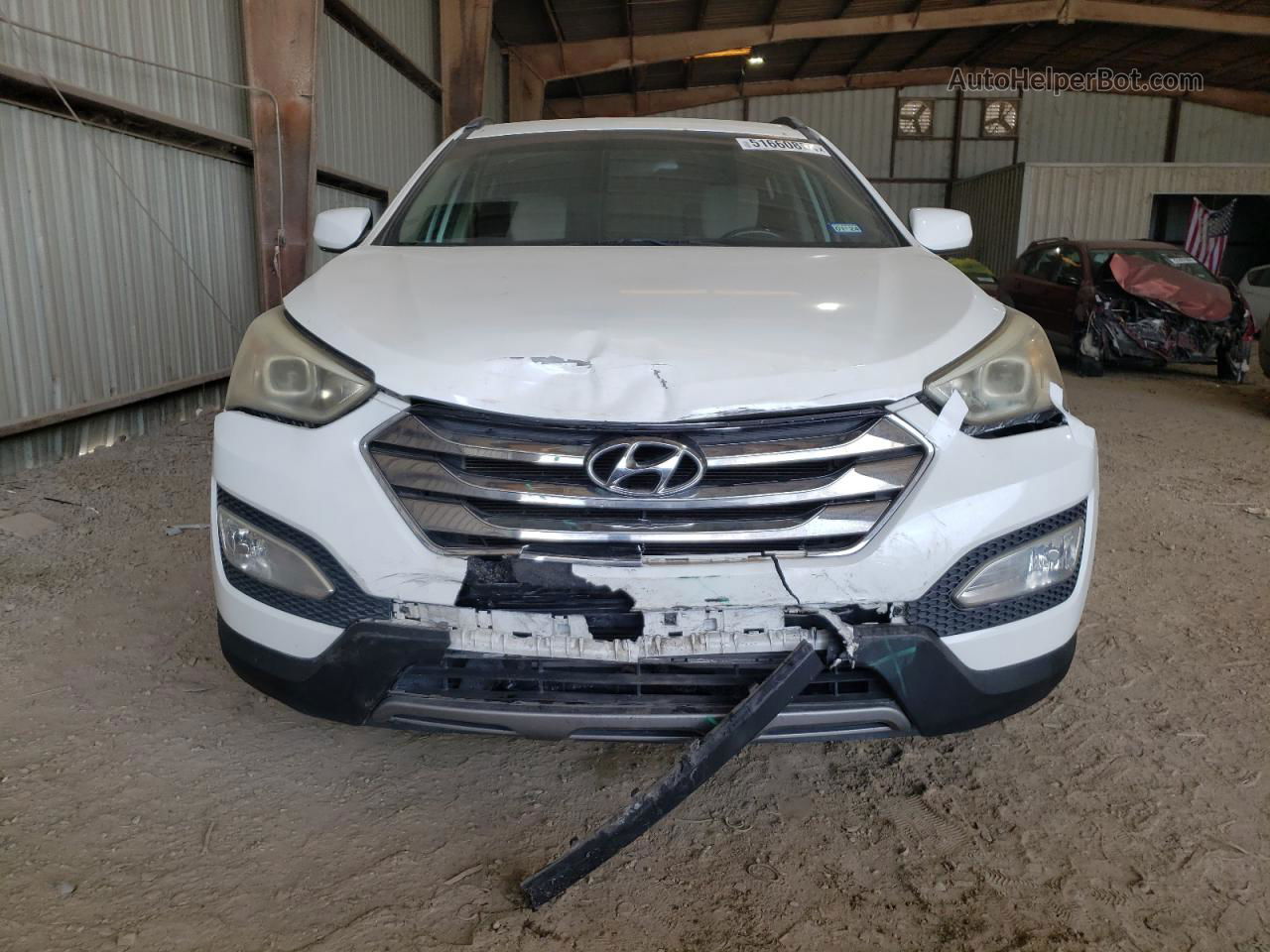 2013 Hyundai Santa Fe Sport  White vin: 5XYZU3LB9DG117182